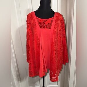 Women’s plus size 2X Alfred Dunner Vibrant Red shirt, top, blouse